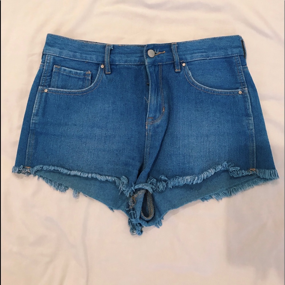 High rise denim shorts